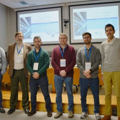 Representantes de la Escuela Superior de Ingeniería Informática en el Campus da Auga, en Ourense.